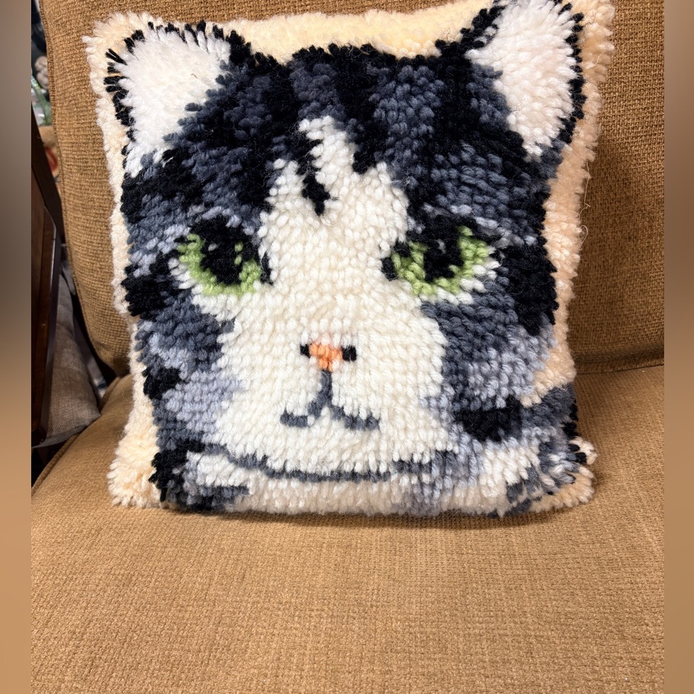 Vintage Latch Hook Pillow